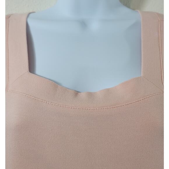 Chico's Pink Salmon Square Neck Dolman Sleeve Top 1 Medium Lightweight Stretchy - Picture 6 of 9
